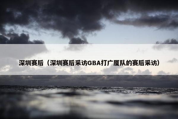 深圳赛后（深圳赛后采访GBA打广厦队的赛后采访）