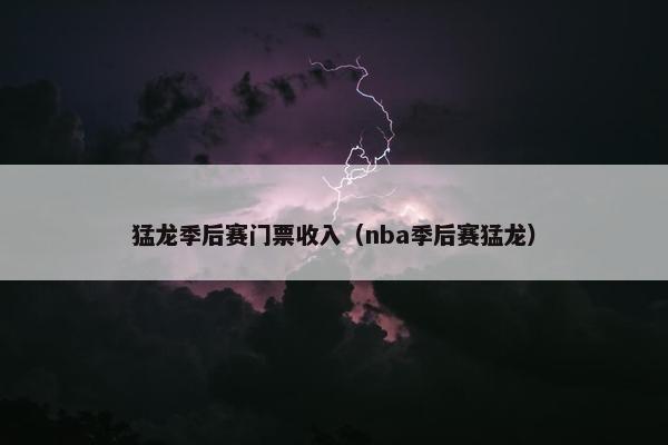 猛龙季后赛门票收入（nba季后赛猛龙）