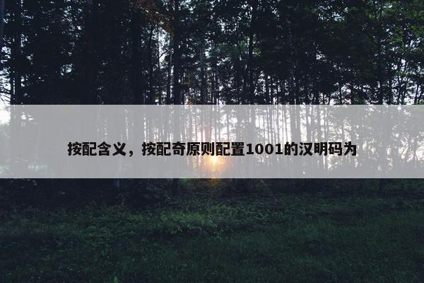 按配含义，按配奇原则配置1001的汉明码为