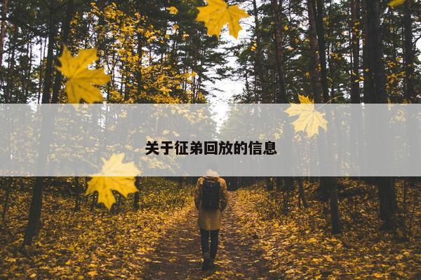 关于征弟回放的信息