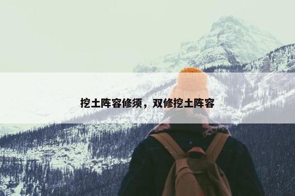 挖土阵容修须，双修挖土阵容
