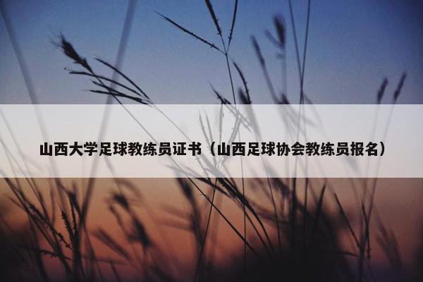 山西大学足球教练员证书（山西足球协会教练员报名）