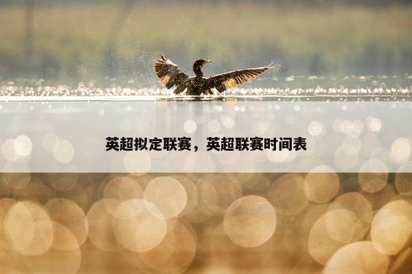 英超拟定联赛，英超联赛时间表