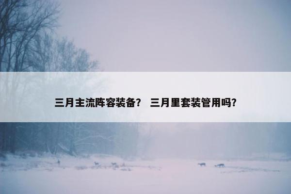 三月主流阵容装备？ 三月里套装管用吗？