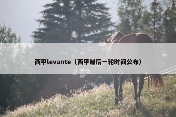 西甲levante（西甲最后一轮时间公布）
