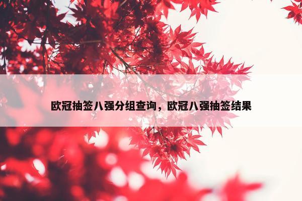 欧冠抽签八强分组查询，欧冠八强抽签结果