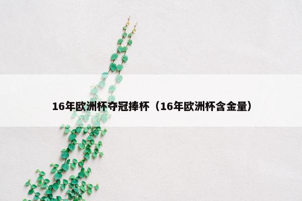 16年欧洲杯夺冠捧杯(16年欧洲杯含金量) 16年欧洲杯夺冠捧杯(16年欧洲杯含金量)