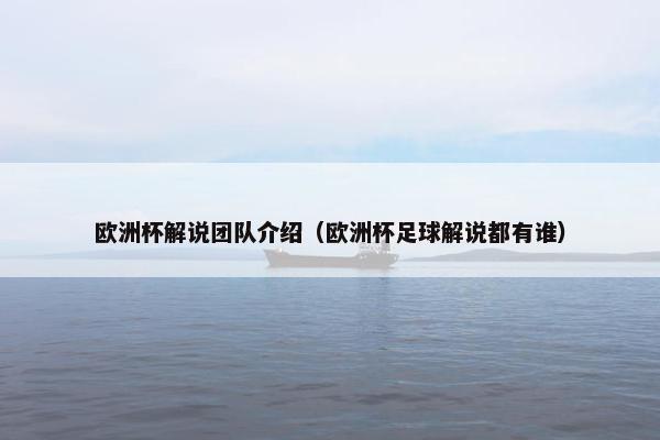 欧洲杯解说团队介绍(欧洲杯足球解说都有谁) 欧洲杯解说团队介绍(欧洲杯足球解说都有谁)