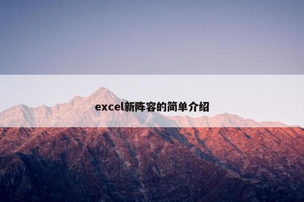excel新阵容的简单介绍