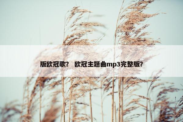 版欧冠歌？ 欧冠主题曲mp3完整版？