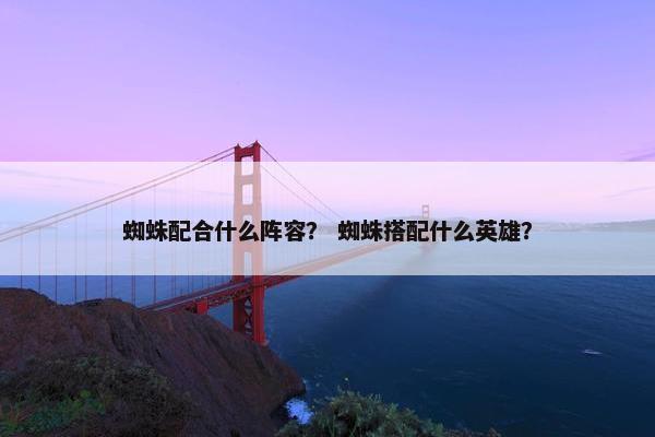 蜘蛛配合什么阵容？ 蜘蛛搭配什么英雄？