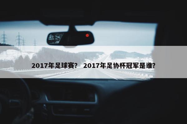 2017年足球赛？ 2017年足协杯冠军是谁？