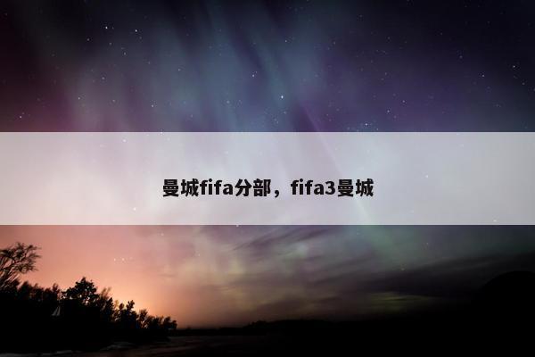 曼城fifa分部，fifa3曼城