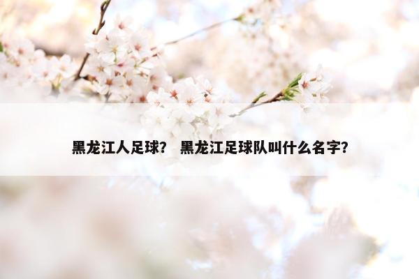 黑龙江人足球? 黑龙江足球队叫什么名字? 黑龙江人足球? 黑龙江足球队叫什么名字?