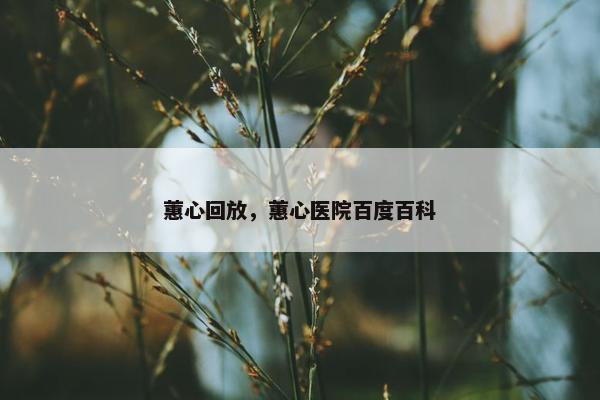 蕙心回放,蕙心医院百度百科 蕙心回放,蕙心医院百度百科