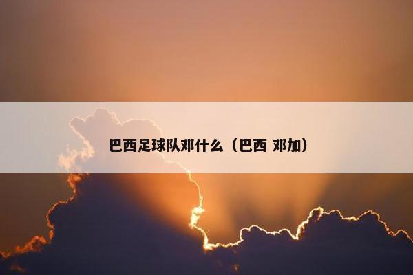 巴西足球队邓什么（巴西 邓加）