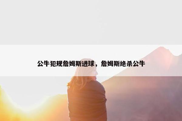 公牛犯规詹姆斯进球，詹姆斯绝杀公牛