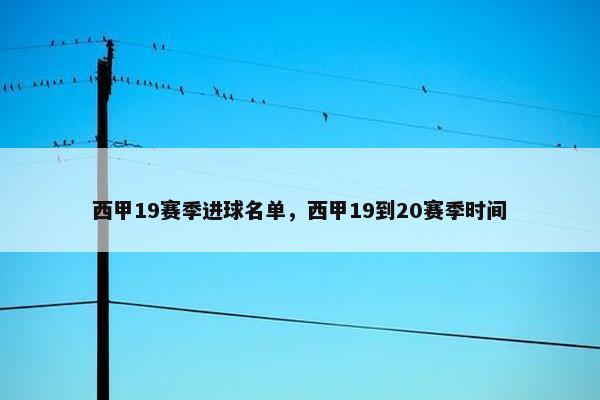 西甲19赛季进球名单，西甲19到20赛季时间