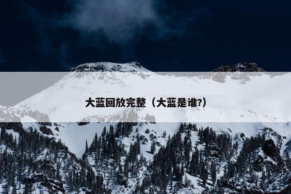大蓝回放完整（大蓝是谁?）